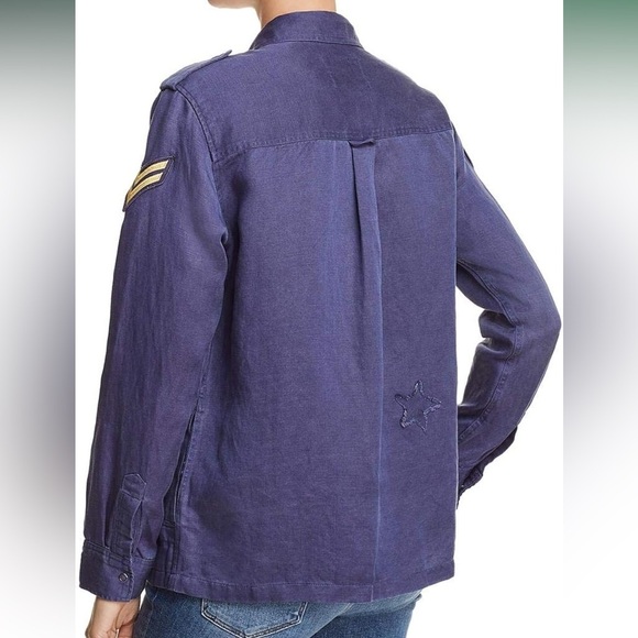 NWOT Rails Kato Military Shirt Jacket Tokyo Blue Patch Casual Women’s Medium - Picture 2 of 14